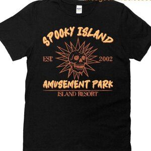 Spooky Island 2002 T-Shirt - Retro Halloween Amusement Park Tee | Y2K Horror Tee